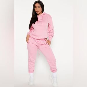 Pink Women's Hoodie and Jogger Set